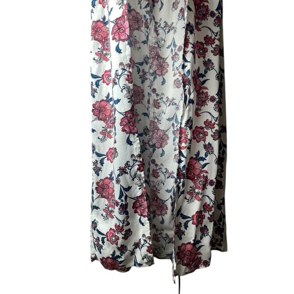 FOREVER 21 Floral Maxi Dress Women’s Sz Small Ruffle Straps. Double Front Slits - Picture 8 of 9